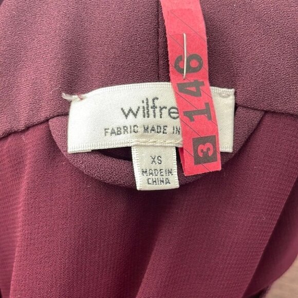 𝅺aritzia Wilfred burgundy mini dress minimalist event holiday  sz xs - Picture 4 of 9